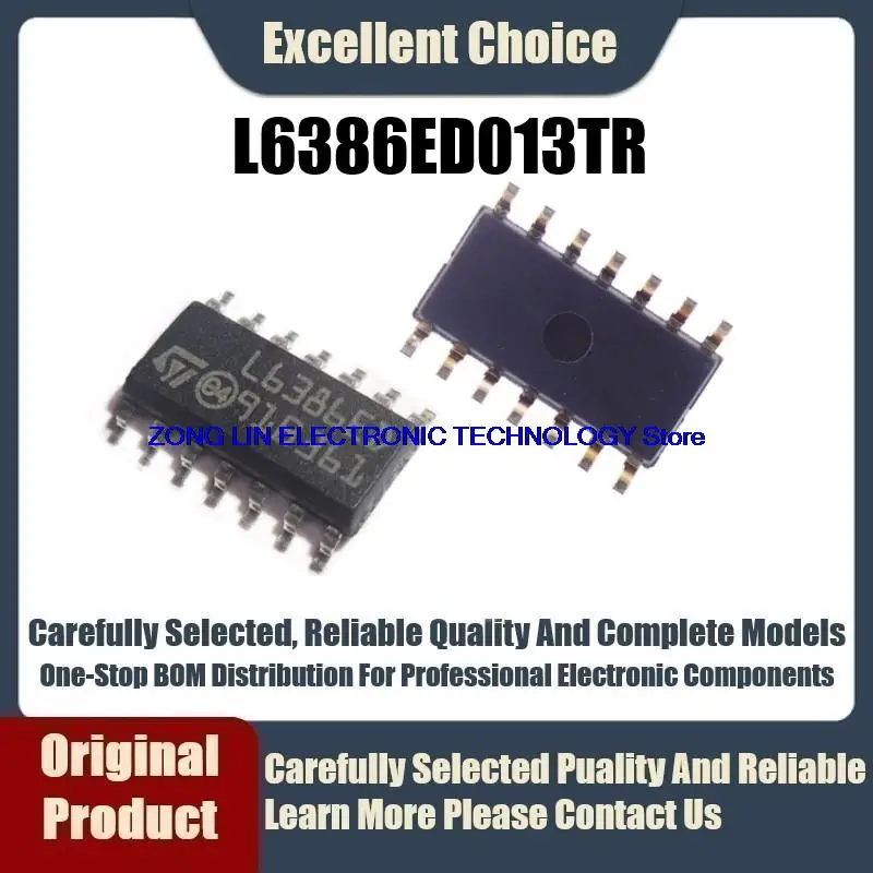 10Pcs/Lot Original Genuine SMD L6386ED013TR L6386ED013 L6386ED Package SOP-14 Gate Driver