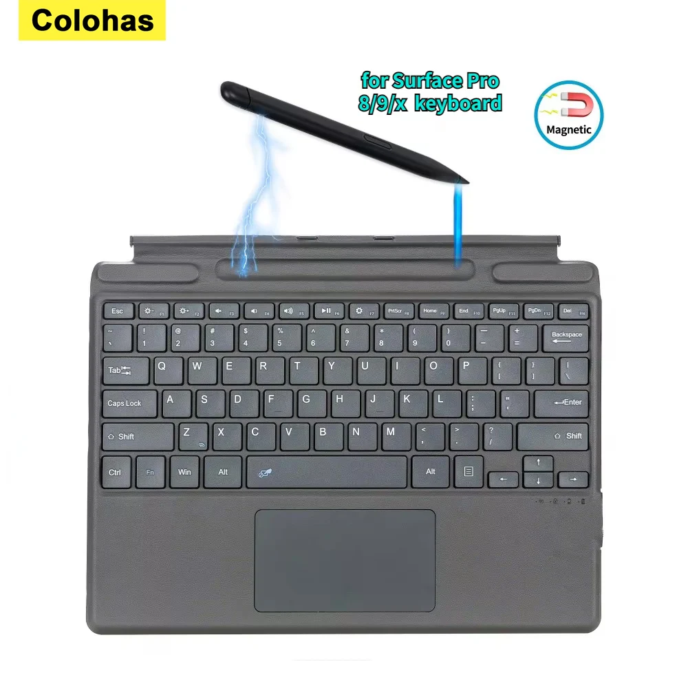 For Microsoft Surface Pro 9 8 X Wireless Bluetooth Keyboard With Touchpad Backlight Keyboard Sleeve With Magnetic Pen Holder