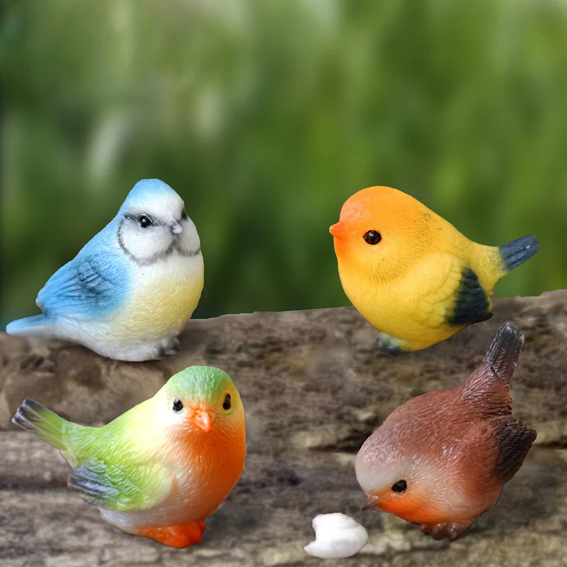 Simulation Wild Birds Animal Toys Cute Mini Parrot Model Figures Miniature Landscape Ornament Household Decoration Gifts