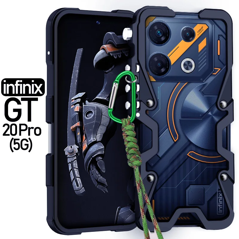 Luxury aluminum alloy hollow heat dissipation Back Cover For Infinix GT 20 Pro Military shockproof Case For Infinix GT 10 Pro