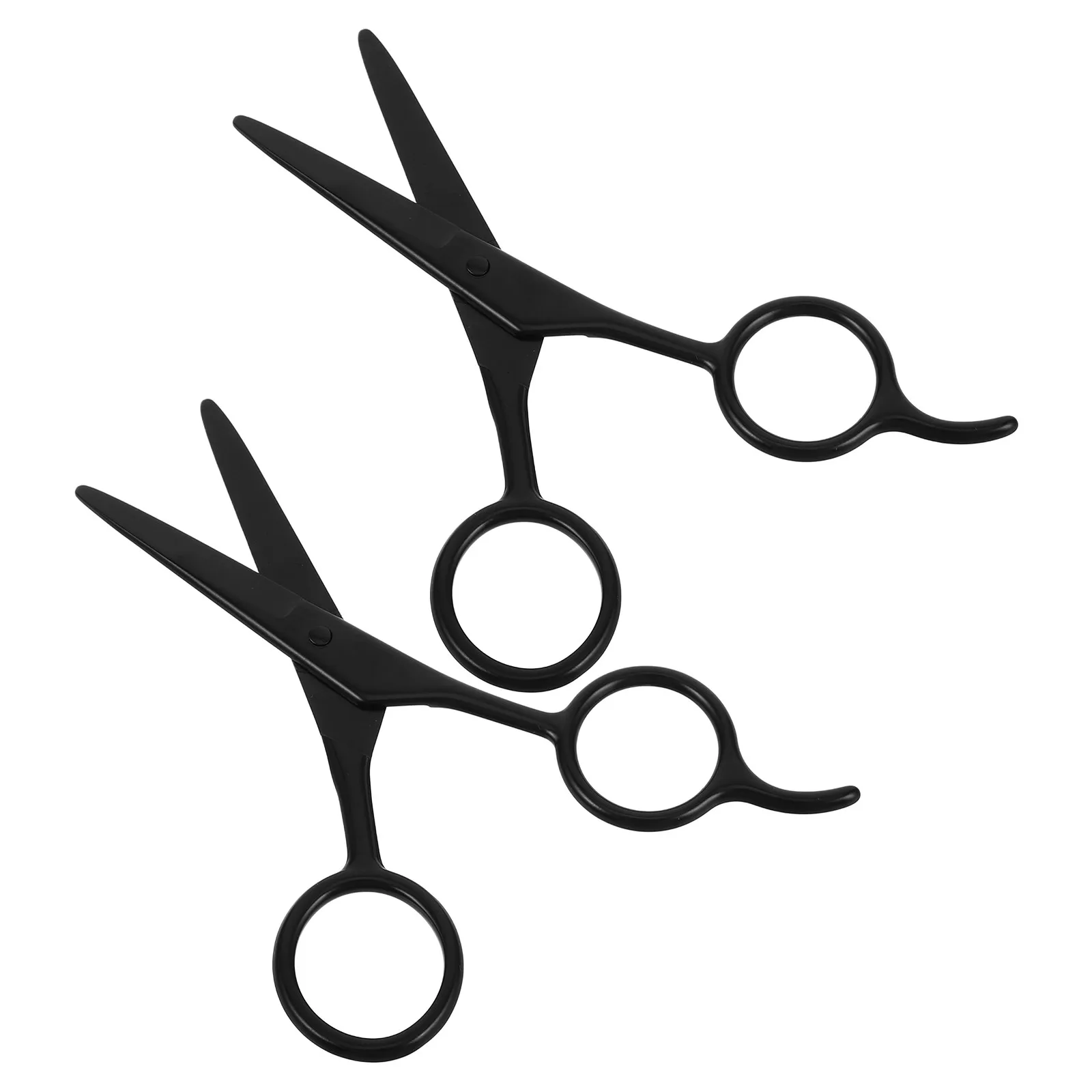 

2Pcs Black Stainless Steel Beard Scissors Set for Men Versatile Grooming Scissors Lightweight Portable Facial Hair Eyebrow