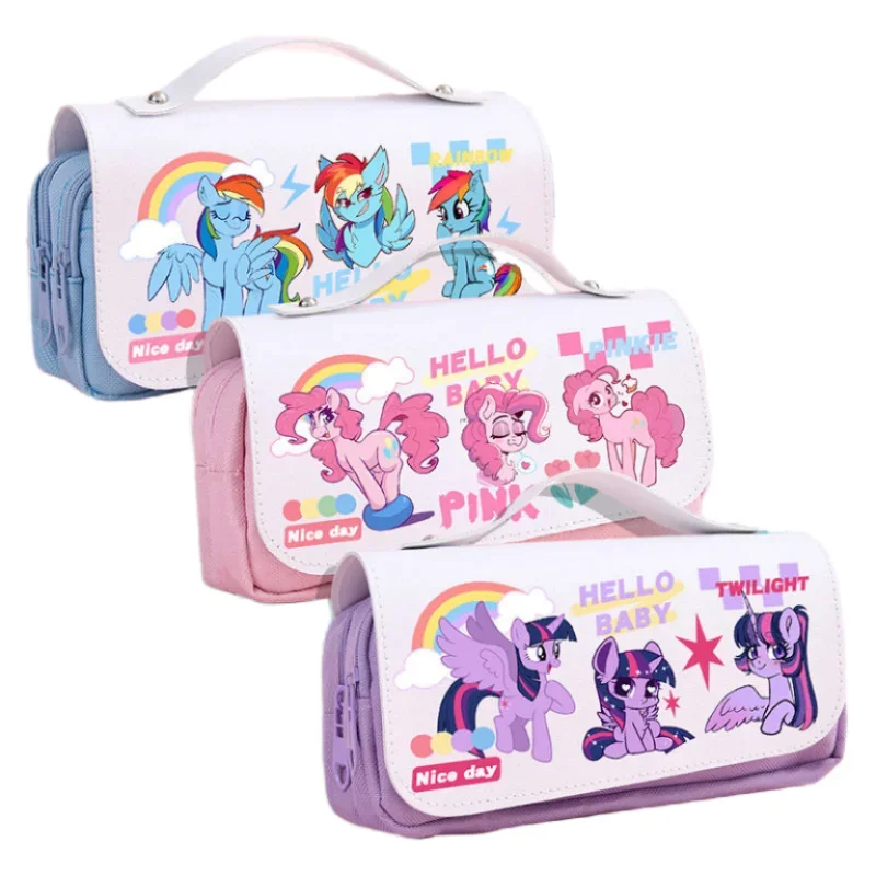 Meine kleine Pony Persönlichkeit kawaii Bleistift Tasche Kinder Cartoon niedlichen Regenbogen Dash Pinkie Pie Mädchen Briefpapier Box Schul bedarf