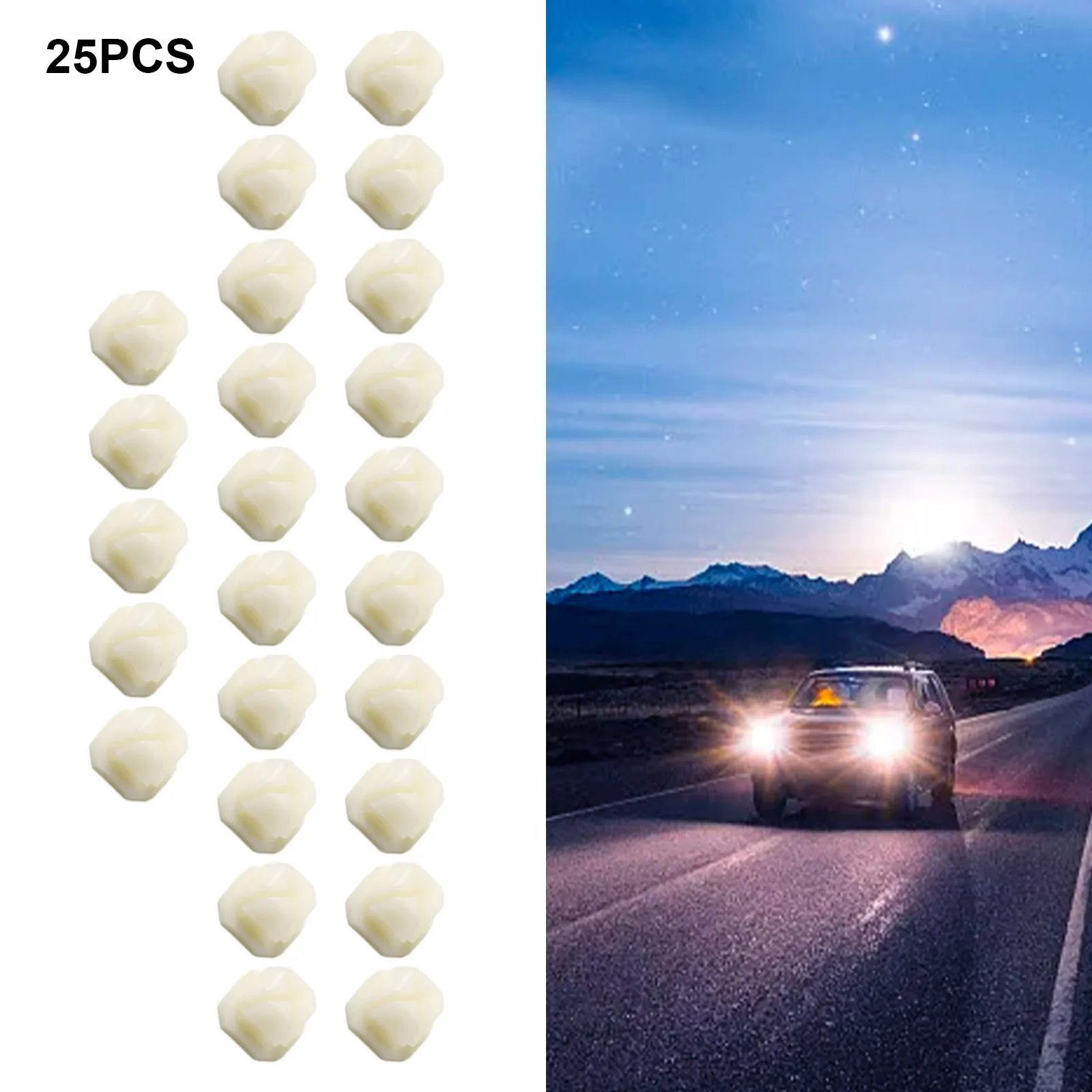 

25x Clips Headlight Bezel Nut Front Lights Nylon Nut Grille Screw Nut For 5/16" Square Hole For Replaces 347347 For 11691 13450