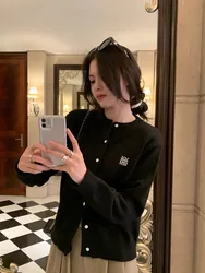 2024 Autumn and winter Cashmere Cardigan Sweaters Women Long Sleeve O-Neck Cashmere Cardigan Women Knitwear Tops