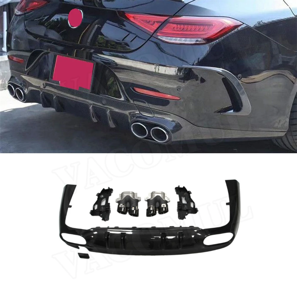 

Задний бампер VACOMUL для Mercedes Benz CLS Class C257 CLS260 300 350 450 CLS53 AMG 2019 UP, наконечник заднего диффузора из углеродного волокна FRP