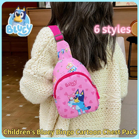 Bluey Family Bingo backpack Cute Friends children Chest Bag Kindergarten Cartoon Light Crossbody Bag Halloween Christmas gifts