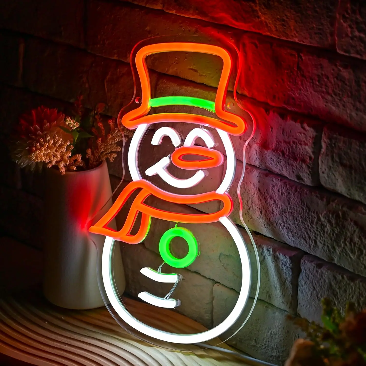 Christmas Neon Sign USB Dimmable LED Neon Light for Living Room Bedroom Home Party Winter Snowman Decor Gift Christmas Light