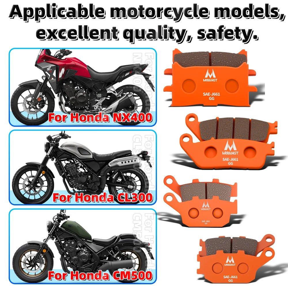 MRRANGT Motorcycle Ceramic Front Rear brake pad set For Honda CL300 Rebel CM300 CM500 NX400 Africa Twin 1000 CRF1000L