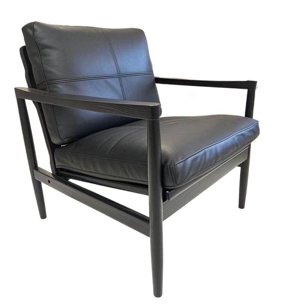 Solid wood leisure single sofa chair, living room balcony leisure chair