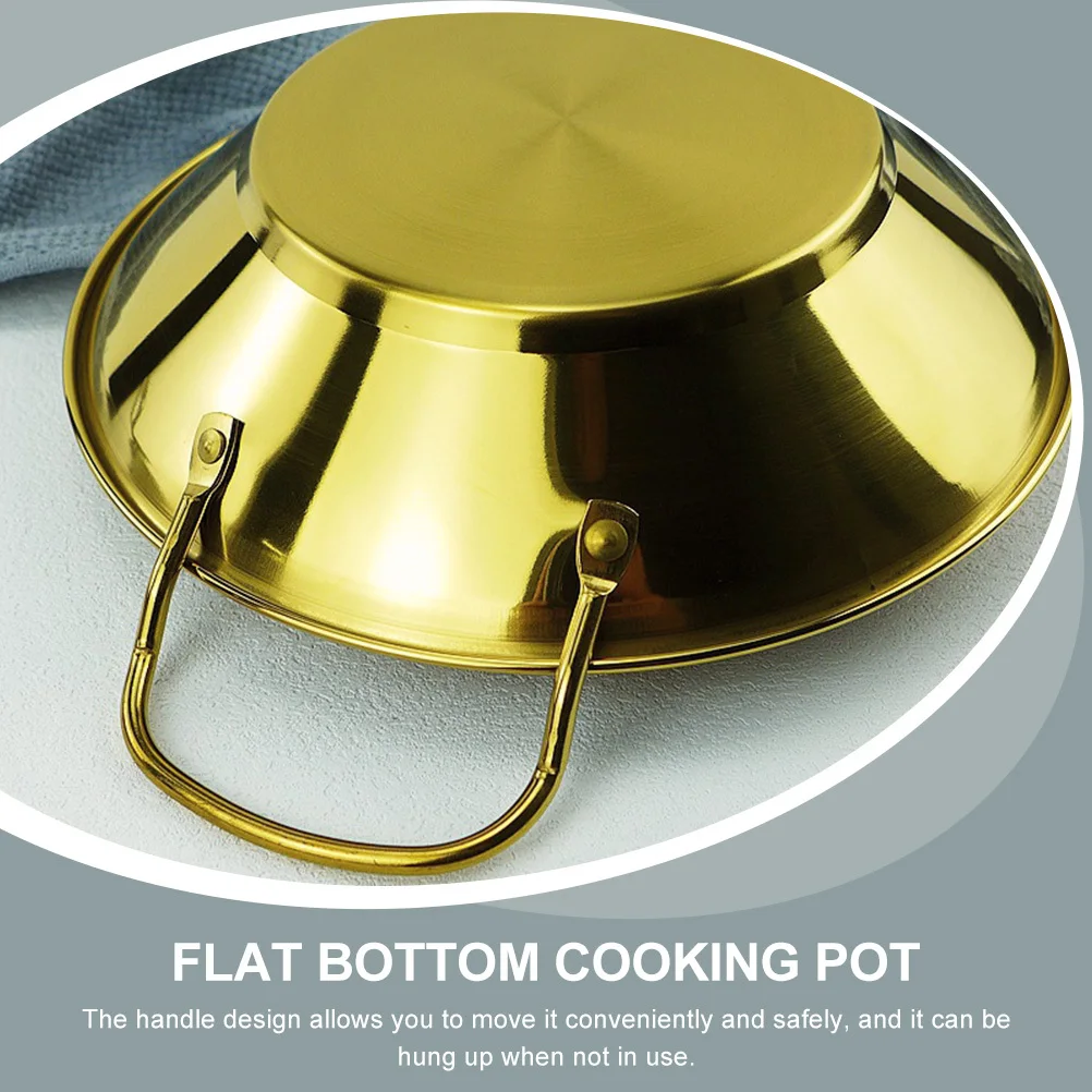 

Dry Pot Stainless Steel Kitchen Cooking Pot Flat Bottom Handle Design Practical Multipurpose Home Cooking Pan Kitchen Cookware