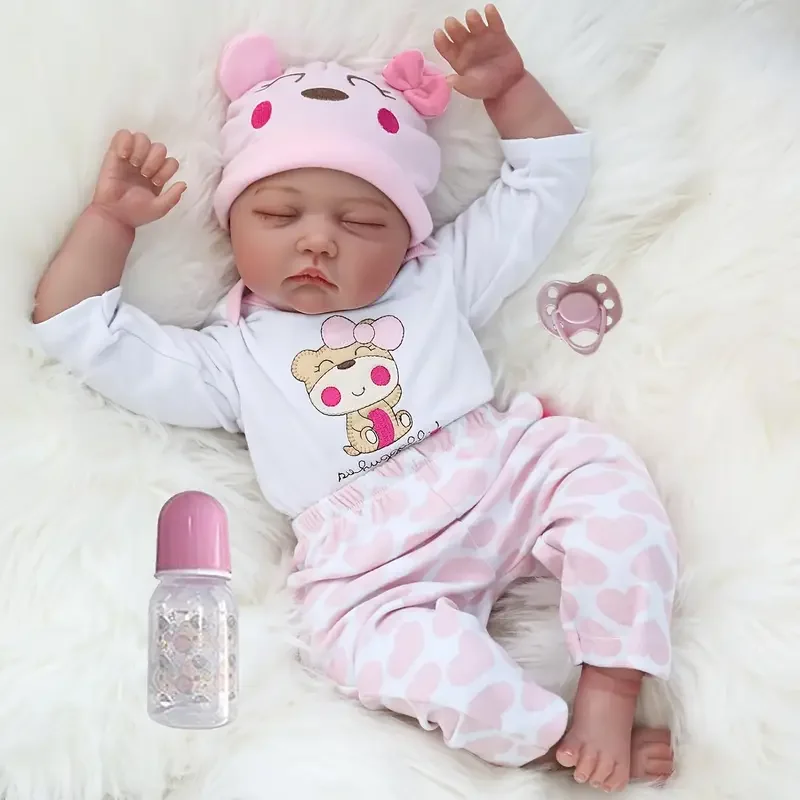 Poupées Reborn - Poupée réaliste douce et mignonne de 20 pouces, poupées de bébé réalistes avec accessoires complets, parfaites pour câliner, jouer et offrir en cadeau