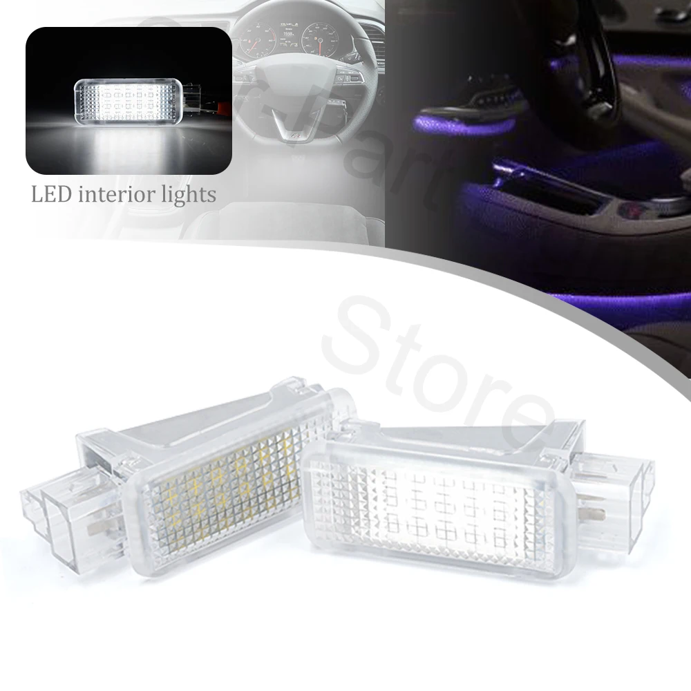 

2Pc For Seat Ibiza Leon 2020 2021 Toledo 2019 Arona Ateca Alhambra LED Compartment Trunk Boot Lamps Courtesy Light Luggage Lamp