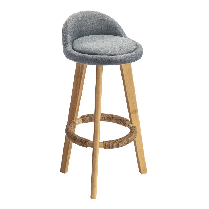 Solid wood bar chair modern simple bar chair Nordic creative bar stool retro tea shop high stool home