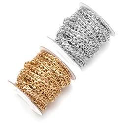5 Yards/Roll Aluminum Chains Flat Shape NK Line Chain for DIY Bracelet Necklace Jewelry Making Accessories Supplies