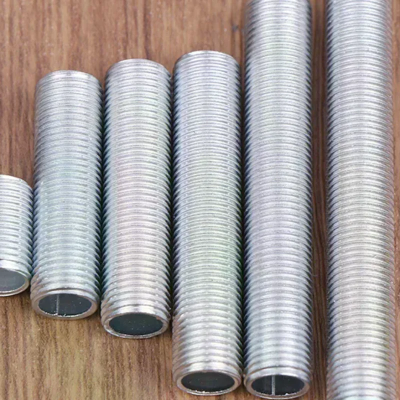 NEW 10Pcs M10 Lamp Tooth Tube Metal Hollow Threaded Tube Screw Nut Lamp Cap Galvanized Chandelier Connect Rod Fixed Base
