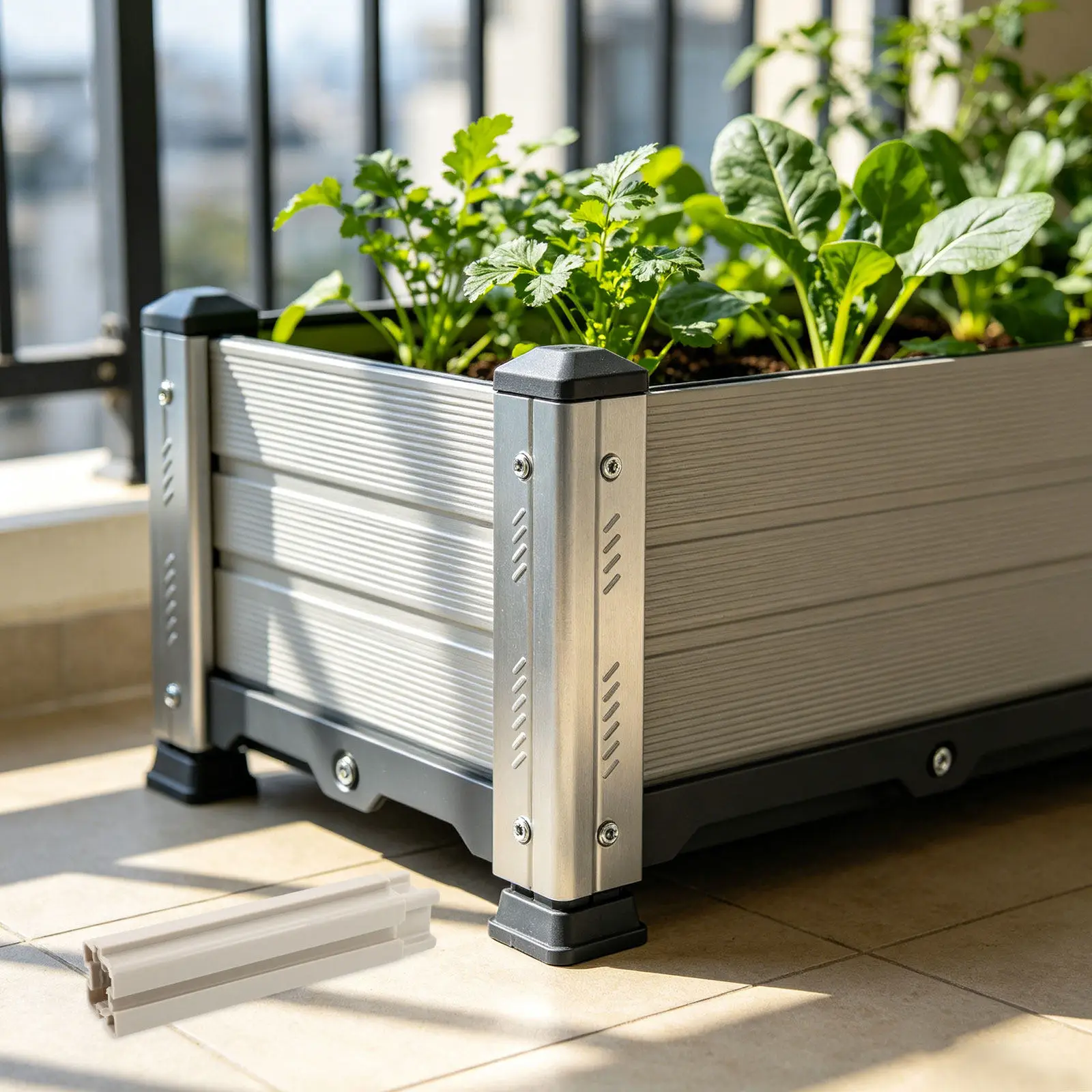 Raised Garden Bed Corner Posts 6 Piece Plastic Modular Planter Legs for Balcony Outdoor Vegetable Growing