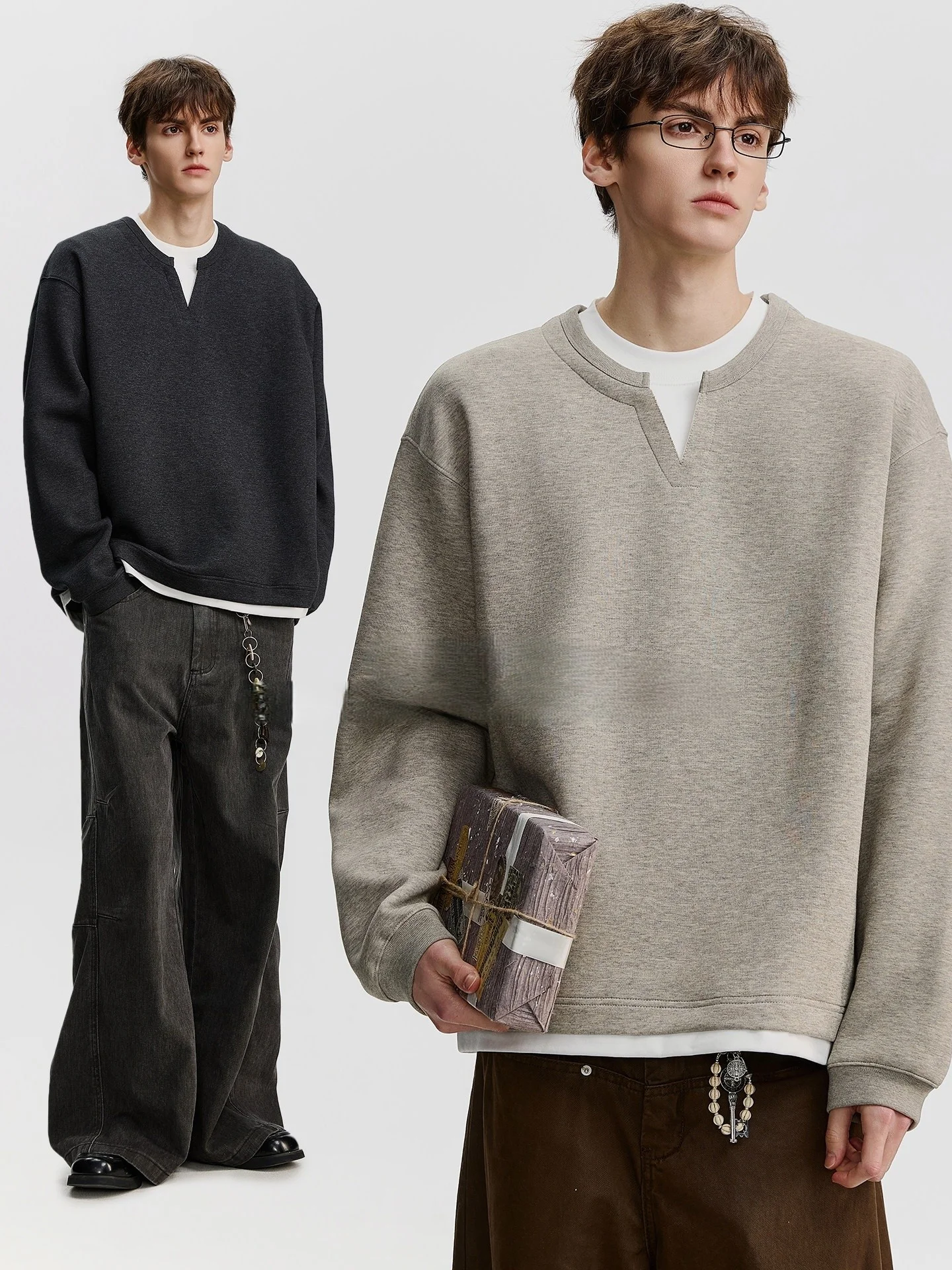 

Мужские толстовки без капюшона: Оригинальный подарок на День святого Валентина для влюбленных пар, символизирующий любовь и романтику, с эмблемой в виде сердца.