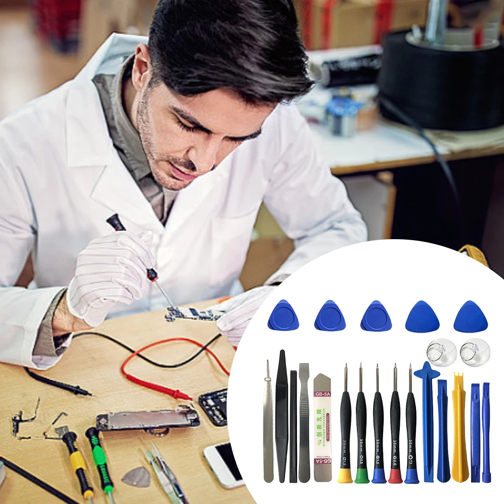 Herramientas de reparación de teléfonos móviles 22 en 1, juego de destornilladores de apertura de palanca, desmontaje de ordenador portátil para iPhone