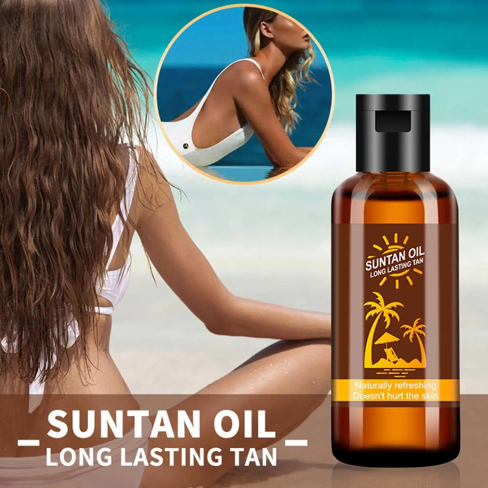 Body Bronzer Self-tanning Oil Beach Sexy Solarium Suntan Protection Lotion Tan Oils Natural Lasting Long Skin Shine Protect