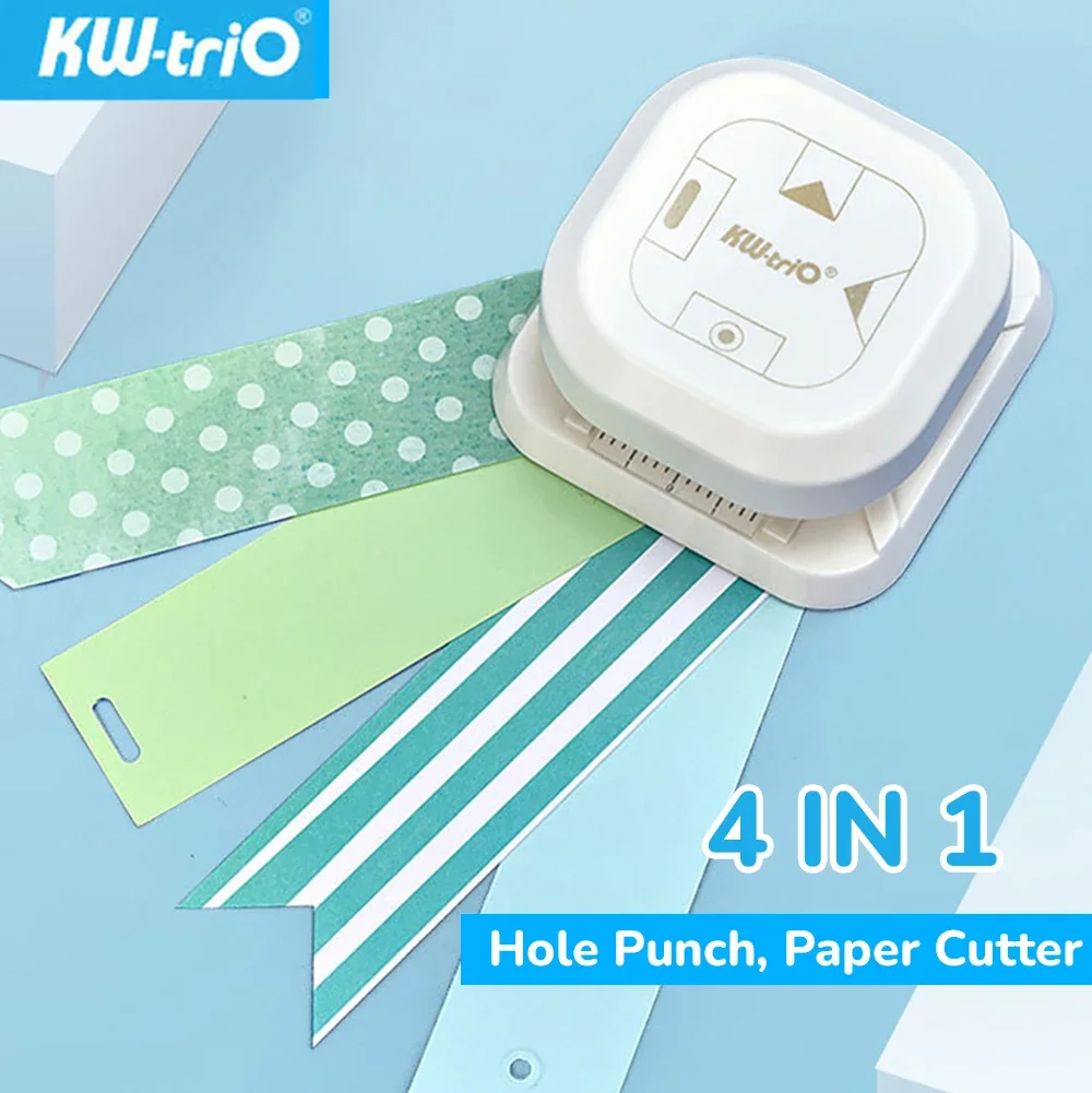 4 in 1 Tag Punch Corner Rounder Paper Cutter Label Punch for Scrapbooking Tools Paper Card Photo Card DIY Stationary