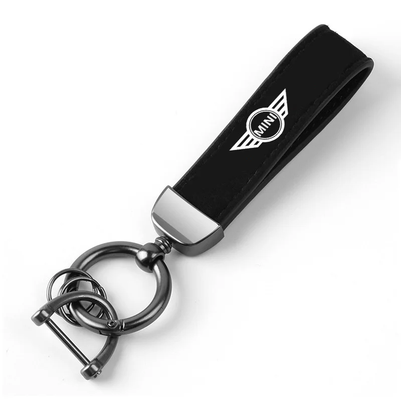 Suede Leather Car Styling Keychain Charm Pendant Metal Keyring For Mini Cooper One JCW F54 F55 F56 F57 F60 R50 R52 R53 R55 R5