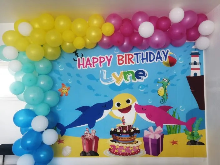 خلفية مخصصة لسمك القرش في قاع البحر ، تصوير لحديثي الولادة ، ديكور عالمي تحت الماء ، خلفية لاستوديو الصور ، حفلة عيد ميلاد الطفل