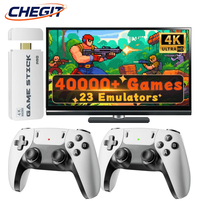 Nouveau M15 4K TV Game Stick Console de jeu vidéo 64G intégré 3/40000 jeux contrôleur sans fil manette rétro Console de jeu portable