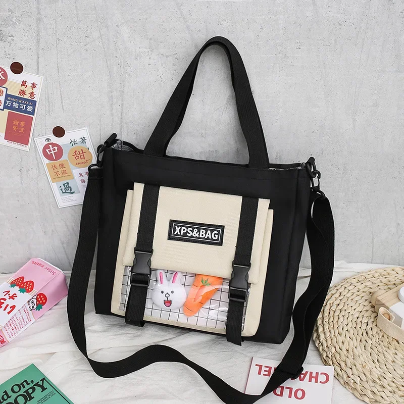 Women Bag Canvas Cloth Shoulder Causal College School Class Messenger Crossbody Girls Book Hand Bags