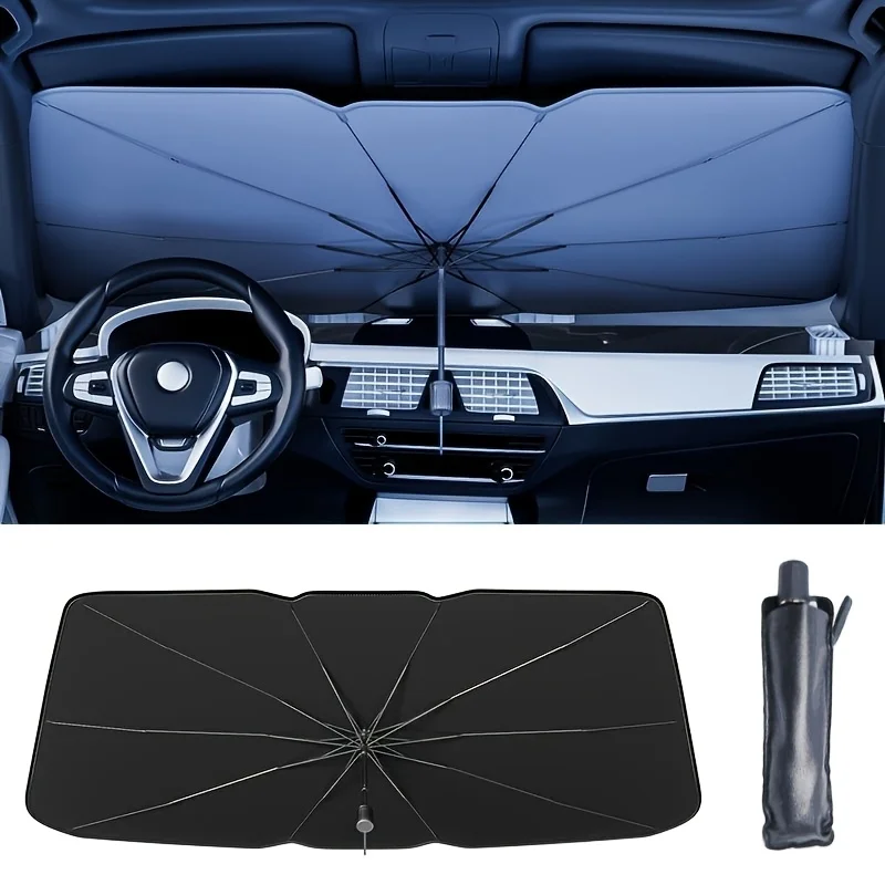 

Single piece car windshield sunshade, universal for automobiles, easy to install and fold for storage, essential for summer cars