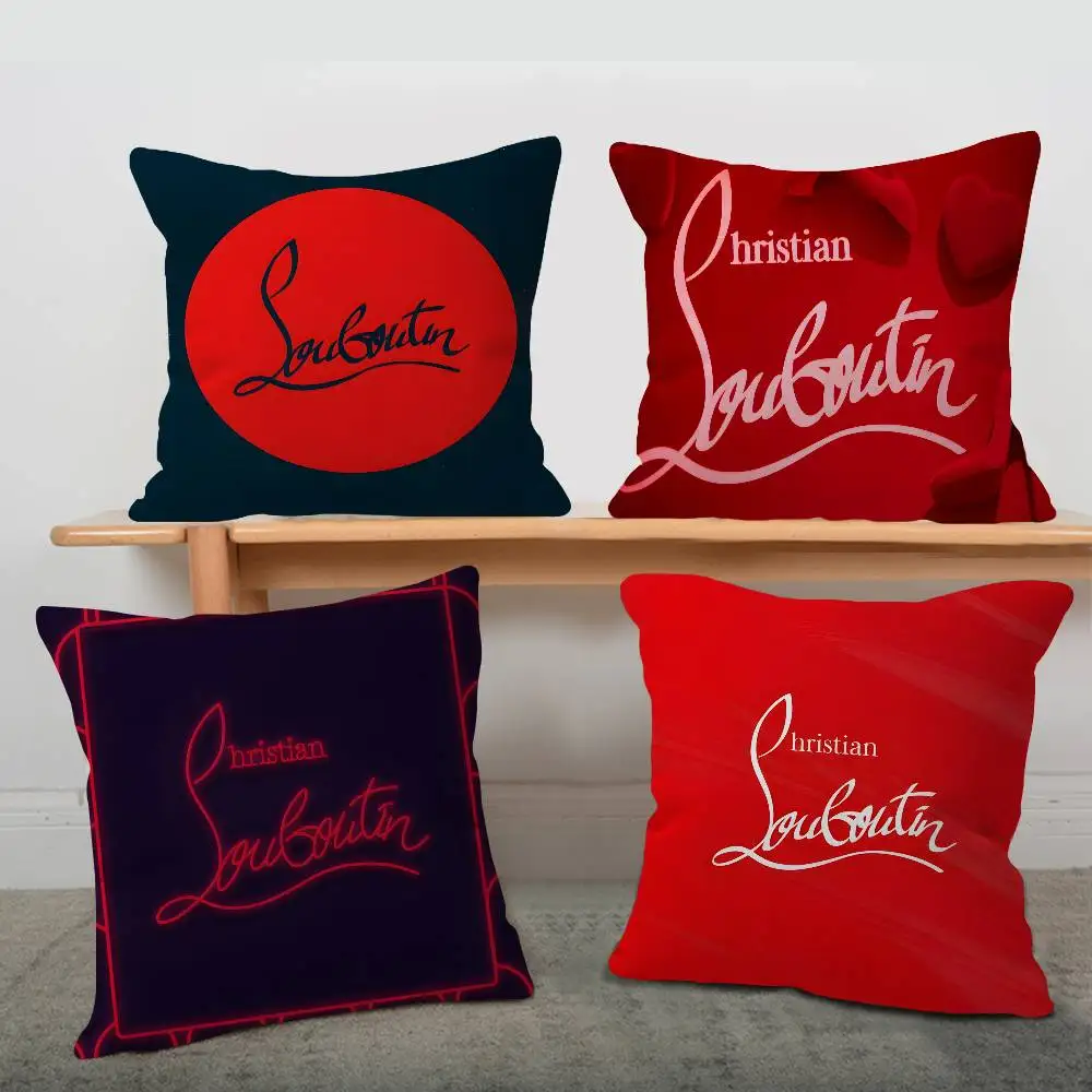 Luxury Shoe Brand C-Christian L-Louboutin Decorative Room Aesthetics Pillow Case Home Decor Sofa Bed Couch Pillow Cover 45x45