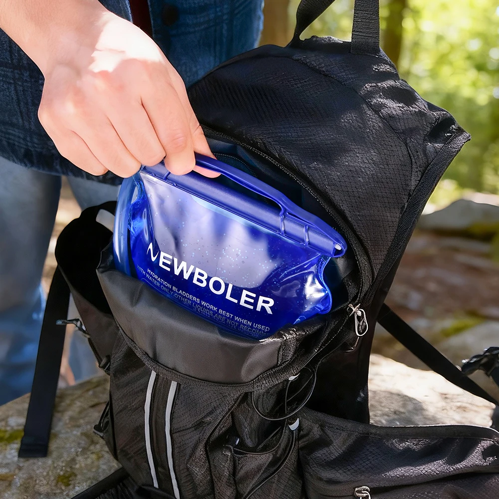 NEWBOLER Wasserblase, Wasserreservoir, Trinkrucksack, Aufbewahrungstasche, BPA-frei, 1,5 l, 2 l, 3 l, Lauf-Trinkweste, Rucksack – Detail 12
