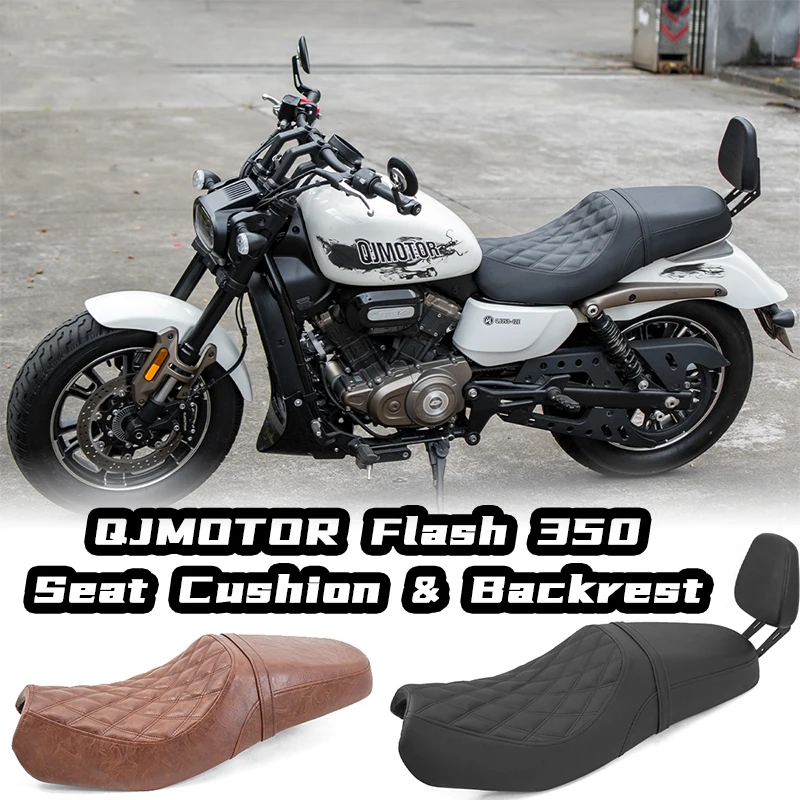 Motorcycle Body Parts Solo Seat Cushion Driver Passenger Seat Leather Elastic Memory Foam Cushion for QJMOTOR Flash 350