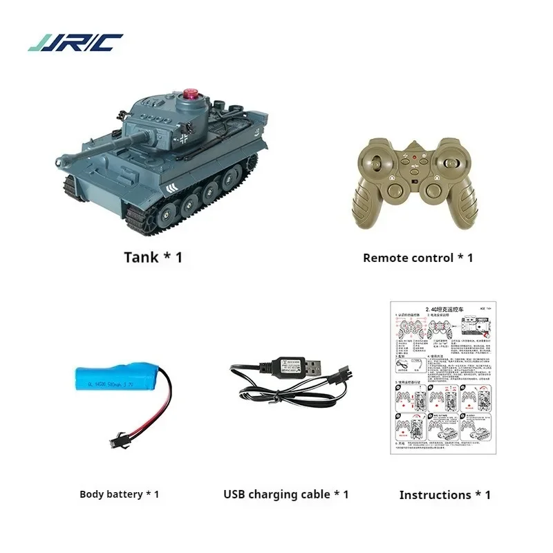 Controle Remoto Robô Chassis Tank Modelo, Tanques RC Brinquedos para Crianças, Cool Stuff Gift Set, Escala 1:30, JJRC, 2.4G