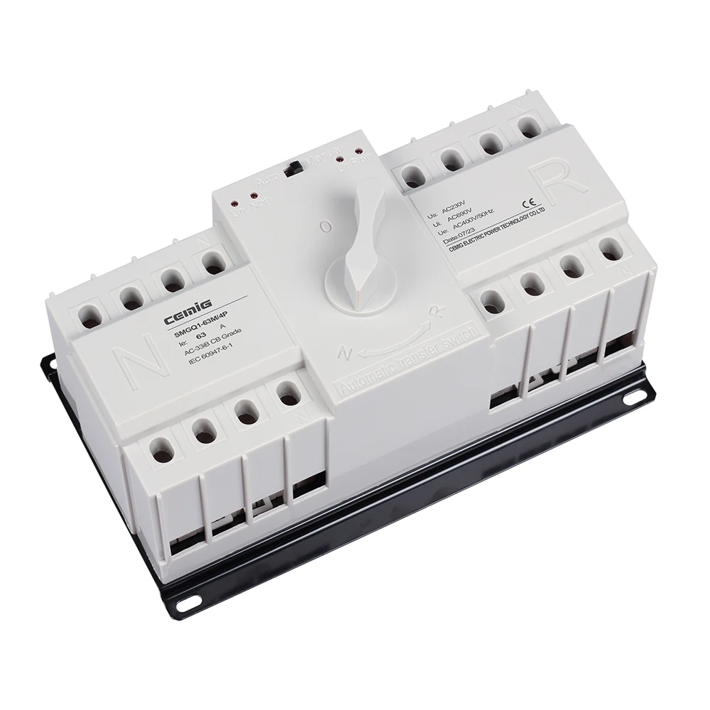 Cemig 4P MCB Type Automatic Dual Power Transfer Switch ATS Overload and Short Circuit Protection Auto Manual Transfer Switch