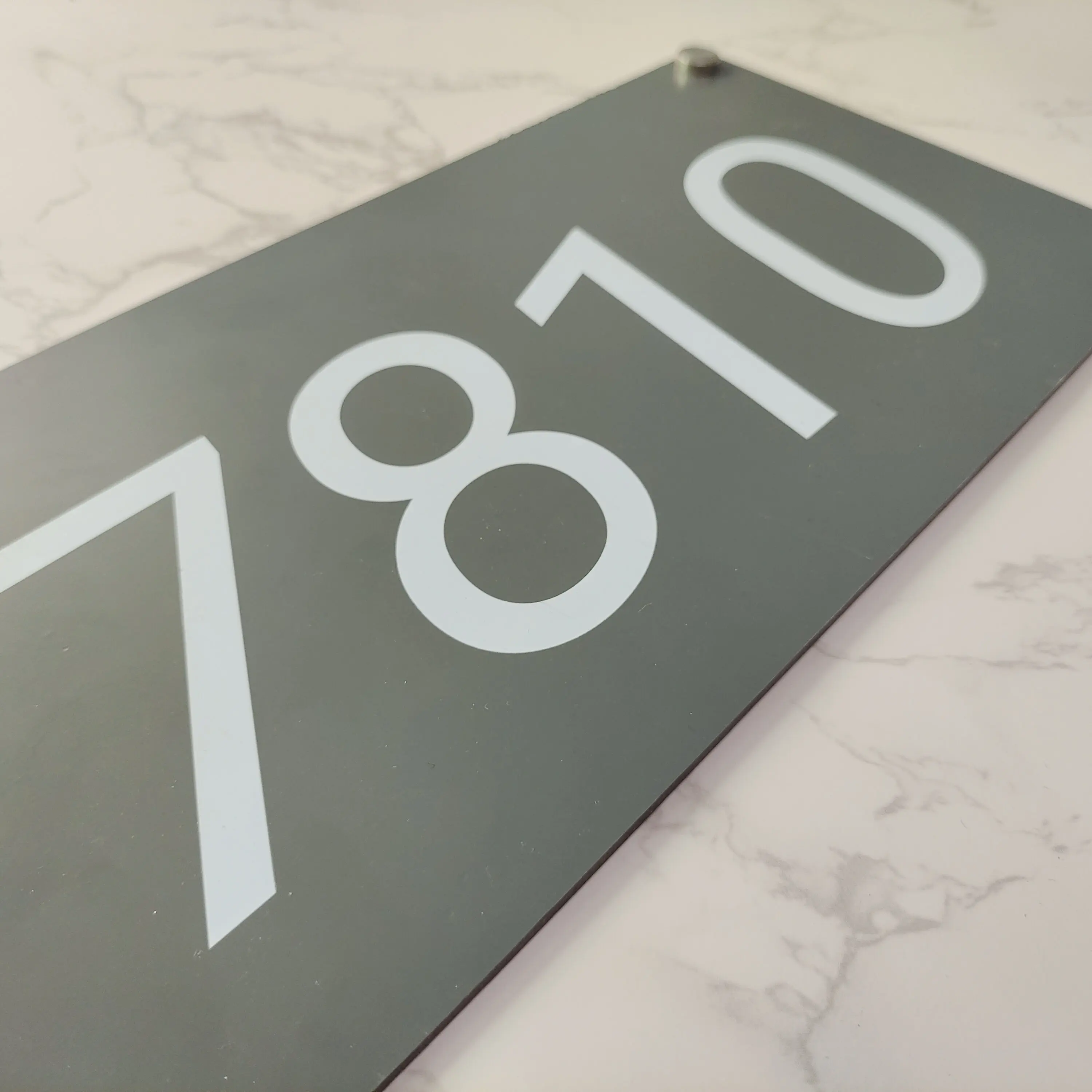 Modern outdoor single-layer plate house number address nameplate 400mm x 200mm  acrylic art UV printing