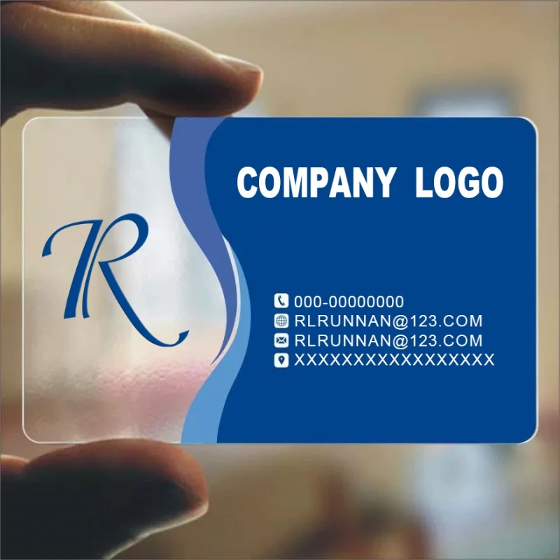 Custom Transparent PVC Business Card Waterproof for Small Business Personalized Logo Round Corners Transparent PVC Business Card