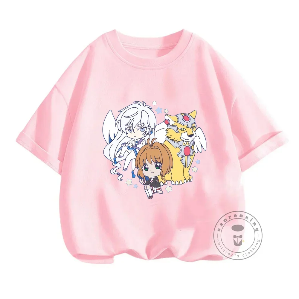 Anime Sakura Card Captor Cerberus Cartoon Kids T-Shirts Kawaii Funny Girls Clothes Baby Boys Long Sleeve T Shirt Children Tops