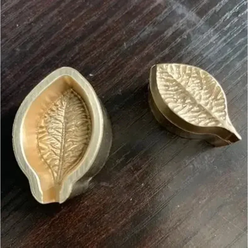Pyrographic Device Copper Leaf Mould Rose Leaves Pressing Die Heating Mold Dyeing Cloth Flowers with Matching Materials
