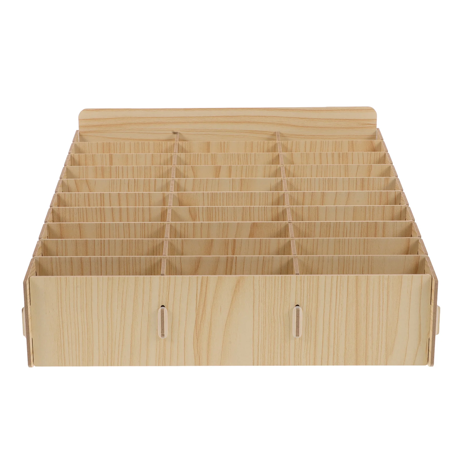 

Multifunctional Wooden Mobile Storage Box Desktop Organizer Compartments Cables Documents Classroom Use Compact Portable Design
