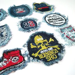 1 piece small size Need hand-sewn cloth stickers, denim patch stickers, no adhesive, DIY clothes decoration patch stickers