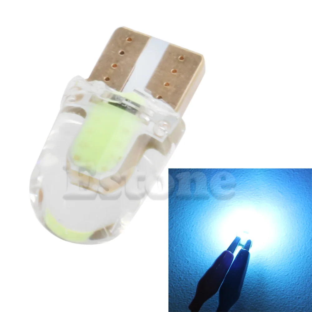 T10 194 168 W5W 8 LED Canbus Silica Bright License Light COB Bulb Warm White