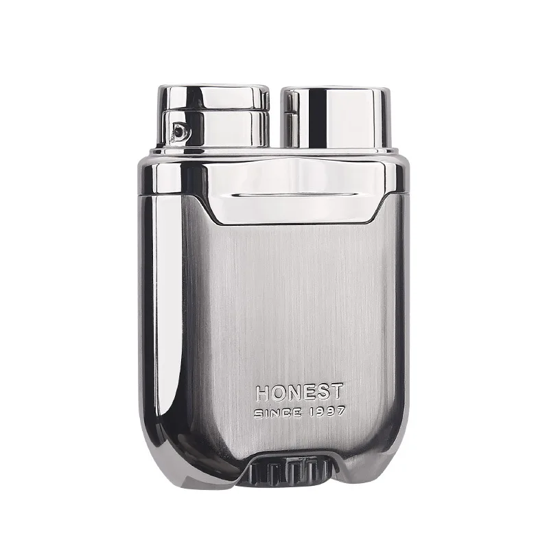 

Honest New Creative Blue Flame Torch Lighter Metal Plating Turbine Windproof Butane Lighter High-end Gift Men's Smoking Tools