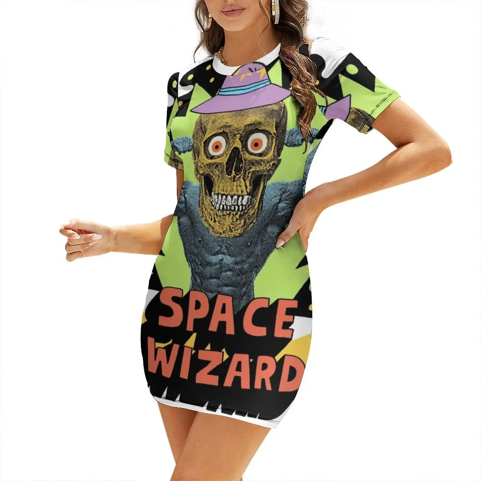 

SPACE WIZARD Short-Sleeved Dress dresses summer woman 2025 dress summer dresses ladies 2025 Dress