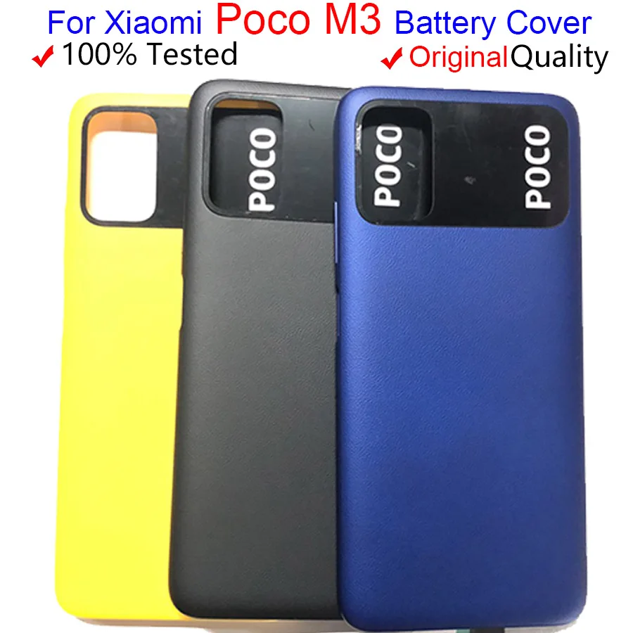 

ORIGINAL New For Xiaomi Poco M3 Battery Cover M2010J19CG Back Glass Panel Rear Housing case 6.53" For Xiaomi Poco M3 Back Cover