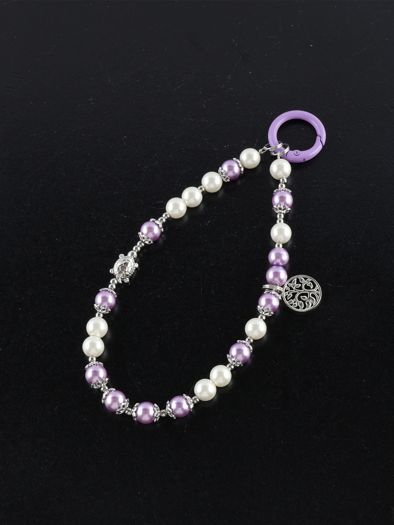 

2025 New beaded pearl mobile phone chain alloy turtle high-end chain fashion versatile keychain bag pendant chain women's gift