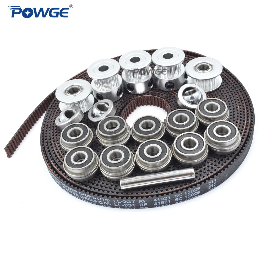 POWGE VORON Trident Motion Set GT2 LL-2GT RF Open Belt 2GT 20T (6mm wide) Toothed Idler Pulley F695-2RS GE5C Shaft Bearing 3D