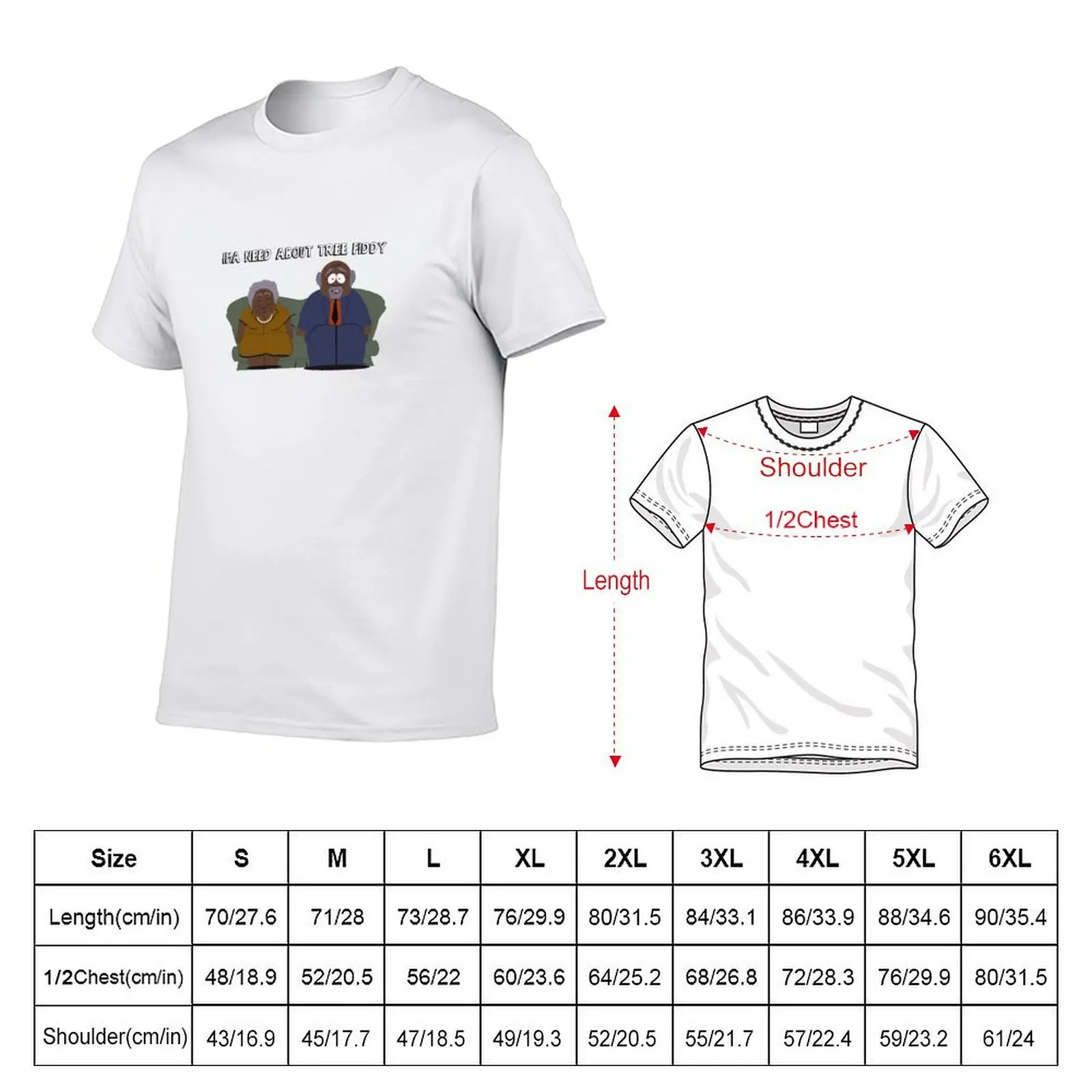 South Park- Ima Need About Tree Fiddy T-Shirt Plus Size Simple Casual Top view 2