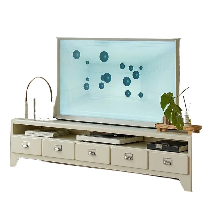 

Japanese retro TV cabinet floor-to-ceiling living room household small apartment simple storage metal decorative cabinet Interne