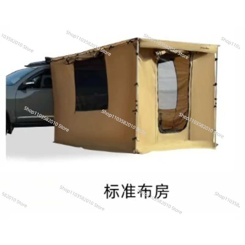 Outdoor Car Awning Sunshade - Full Black PU Coating, Windproof & UV Protection
