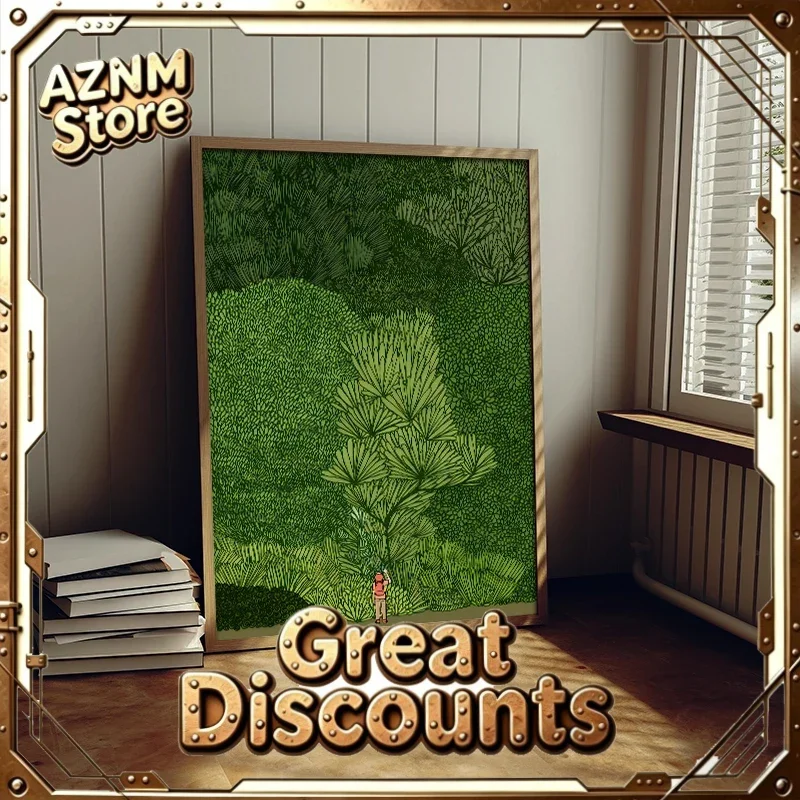 Nordic Green Forest Jungle Explore Poster Wall Pictures Art Modern Canvas Print Painting Korean Studio Living Room Home Decor